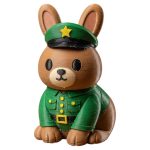 Lieutenant Bunny Collectible Figurine - Unique Desk Decor for Adults – 3D Printed in Canada