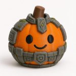 Stone Sentinel Pumpkin Collectible Figurine - Unique Desk Decor for Adults – 3D Printed in Canada