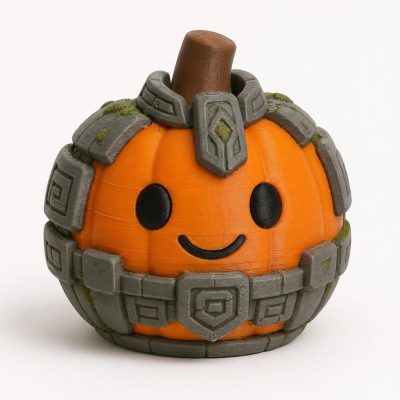 Stone Sentinel Pumpkin Collectible Figurine - Unique Desk Decor for Adults – 3D Printed in Canada
