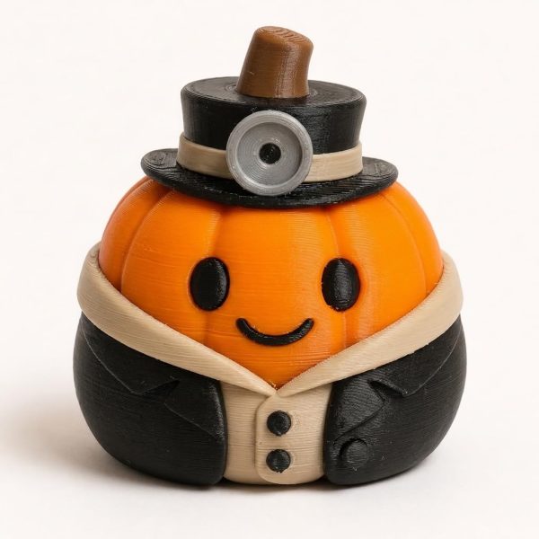 Figurine de citrouille docteur victorien