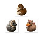 Duck Variety Collectible Figurine Bundle of 3 - Coffee Duck, Parka Camel - Unique & Fun Adult Desk Decor - 3D Printed in Canada