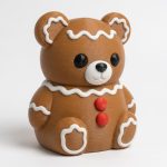 Gingerbread Teddy Bear Cub Collectible Figurine - Unique Desk Decor for Adults – 3D Printed in Canada