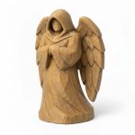 Wood Carved-Like Winged Watcher Figurine - Unique Desk Decor for Adults 3D Printed in Canada - 3D Printed in Canada (Classic Birch) — 3D Printed Wood Carved by 3DCentral