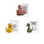 Dinosaur Variety Collectible Figurine Bundle of 3 - Dimetrodon, Quackzilla, Brachio Duck - Quirky & Fun Adult Desk Decor - 3D Printed in Canada