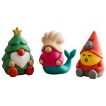 Gnome Variety Collectible Figurine Bundle of 3 - Christmas Tree Gnome, Mermaid Oof - Whimsical & Festive Adult Desk Decor - 3D Printed in Canada