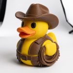 Bull Rider Duck Collectible Figurine - Unique Desk Decor for Adults – 3D Printed in Canada