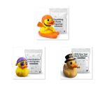 Duck Variety Collectible Figurine Bundle of 3 - Kayaking, Sleep-Deprived, 2026 New Year - Humorous & Festive Adult Desk Decor - 3D Printed in Canada