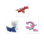 Dragon Variety Collectible Figurine Bundle of 3 - IronScales, Stormwing, Bloom Spine - Fantasy & Mythical Adult Desk Decor - 3D Printed in Canada