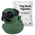 Pug Duck Figurine – Animal Desk Decor – Off-Road Ducking & Cruise Hiding – Collectible Dashboard Duck for 4x4s, Vehicle Ducks, and Gift-Giving Fun – 3D Printed in Canada (Forest Green)