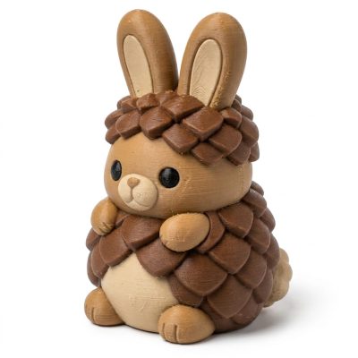 Pine Cone Bunny Collectible Figurine - Unique Shelf Decor for Adults – 3D Printed in Canada