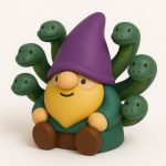 6-Headed Serpent Gnome Figurine - Striking Colorful Desk Decor with Detailed Snakes - Unique Fantasy Gift for Collectors and Home Accent - 3D Printed in Canada