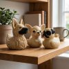 Lot de 3 figurines de canards races de chiens