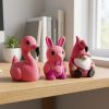 Ensemble figurine flamant rose