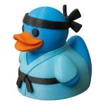 Karate Duck Figurine – Martial Arts Decor Collectible for Desk, Shelf, or Display – Funny Gift for Black Belt Enthusiasts – 3D Printed in Canada (Ocean Blue)