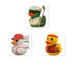 Sports Duck Collectible Figurine Bundle of 3 - Golfer Duck, Baseball Basketball - Fun & Whimsical Adult Desk Decor - 3D Printed in Canada