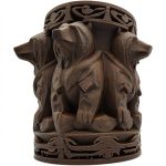 Wood Carved-Style Bear Vase or Pen Holder in Black Walnut Finish - 3D Printed in Canada (Black Walnut)