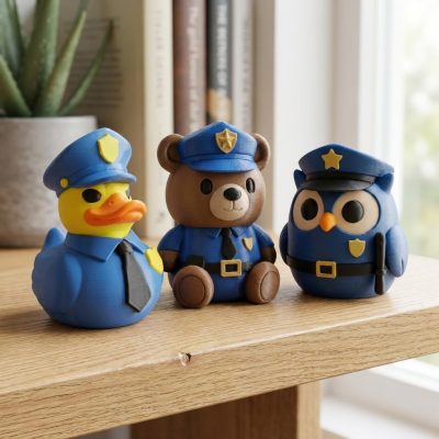 Ensemble de figurines animaux policiers — 3D Printed Ducks by 3DCentral