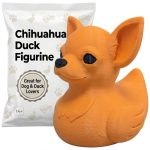 Chihuahua Duck Collectible Figurine - Striking Orange Animal Display Piece for Home or Office Decor - 3D Printed in Canada