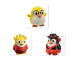 Penguin Variety Collectible Figurine Bundle of 3 - Puffer Fish, French Fries, Flamenco - Whimsical & Unique Adult Desk Decor - 3D Printed in Canada