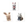 Ensemble figurines renard arctique lapin de Pâques