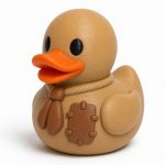 Burlap Duck Collectible Figurine - Rustic Shelf Decor for Adults – 3D Printed in Canada