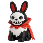 Evil Ghoul Bunny with Skull Face and Red Vampire Cape 3D Printed Collectible Figurine | Spooky Gothic Rabbit Shelf Decor - 3D Printed in Canada