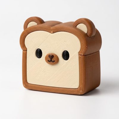 Brown Bear Toast Collectible Figurine - Unique Desk Decor for Adults – 3D Printed in Canada
