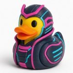 Neon Street Samurai Duck Collectible Figurine - Unique Desk Decor for Adults – 3D Printed in Canada
