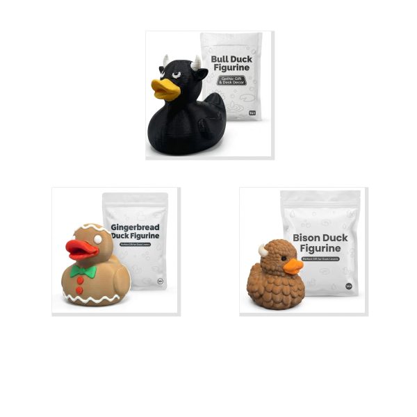 Duck Figurine Bundle Bull Gingerbread Bison