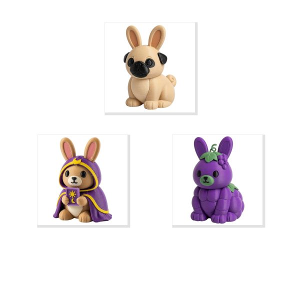 Pug Bunny Figurine Collectible Set