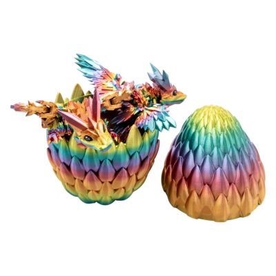 Articulated CrystalWing Dragon Collectible Figurine - Colorful Fantasy Desk Decor and Unique Shelf Display Gift - 3D Printed in Canada