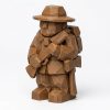 Figurine colon sculpté bois