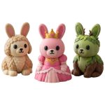 Bunny Variety Collectible Figurine Bundle of 3 - Pink Princess Bunny, Goldendoodle Forest Dryad - Whimsical & Nature-Inspired Adult Desk Decor - 3D Printed in Canada