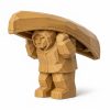 Figurine de collection porteur de canot sculpté bois