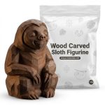 Handcrafted Sloth Figurine - Striking Black Walnut Finish with Intricate Detailing for Unique Desk Decor, Nature-Themed Gift, or Artisan Shelf Display - 3D Printed in Canada