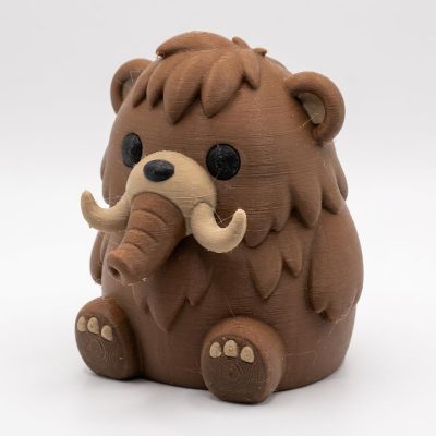 Mammoth Teddy Bear Cub Collectible Figurine - Unique Desk Decor for Adults – 3D Printed in Canada