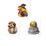 Duck Variety Collectible Figurine Bundle of 3 - Game Master Duck, Virgo Hoodie - Whimsical & Astrological Adult Desk Decor - 3D Printed in Canada