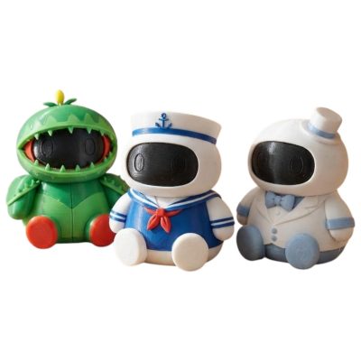 Robot Variety Collectible Figurine Bundle of 3 - Sailor Robot, Venus Flytrap Satin Gentleman - Unique & Classy Adult Desk Decor - 3D Printed in Canada