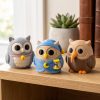 Ensemble de figurines chat-hibou de collection