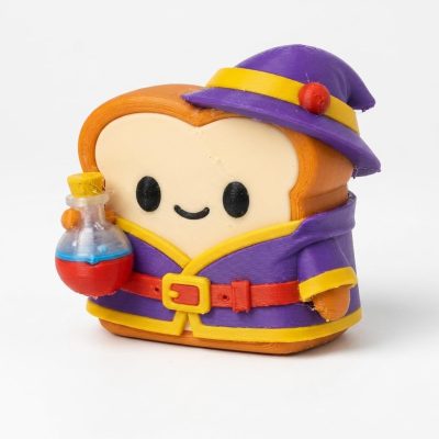 Alchemist Toast Collectible Figurine - Colorful 3D Printed Character Desk Decor for Office or Shelf Display - Unique Gift for Adults - 3D Printed in Canada