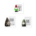 Gnome Variety Collectible Figurine Bundle of 3 - Miniature Holiday, Walrus, Military Soldier - Festive & Patriotic Adult Desk Decor - 3D Printed in Canada