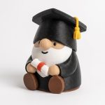 Graduation Gnome Collectible Figurine - Bearded Scholar in Cap and Gown Holding Diploma - Unique Desk Decor for Graduates and Office Accent - 3D Printed in Canada