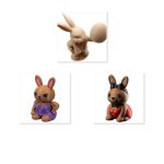 Bunny Variety Collectible Figurine Bundle of 3 - Tuxedo Easter Bunny, Jealous Ex Pin-Up - Whimsical & Playful Adult Desk Decor - 3D Printed in Canada