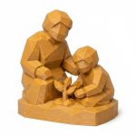 Wood Carved-Like Growing Together Figurine - Unique Shelf Decor for Adults – 3D Printed in Canada - 3D Printed in Canada (Ochre Yellow)