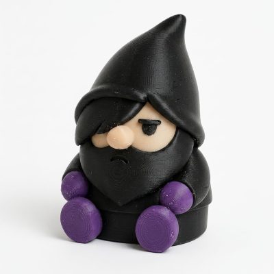 Emo Goth Gnome Collectible Figurine - Unique Desk Decor for Adults – 3D Printed in Canada