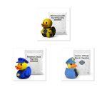 Professions Duck Collectible Figurine Bundle of 3 - EMT, Postman, Police Officer - Humorous & Professional Adult Desk Decor - 3D Printed in Canada