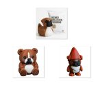 Boxer Dog Collectible Figurine Bundle of 3 - Duck, Bear, Gnome - Whimsical & Charming Adult Desk Decor - 3D Printed in Canada