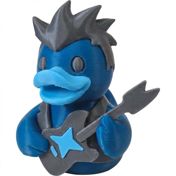 Figurine de canard rock avec guitare