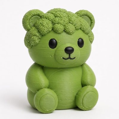 Broccoli Teddy Bear Cub Collectible Figurine - Unique Desk Decor for Adults – 3D Printed in Canada