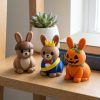 Ensemble de figurines lapin coupe au bol